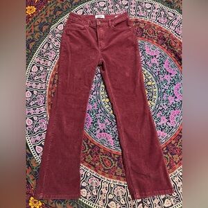 Wrangler Women's High Rise Bold Boot Jean Maroon Flare Corduroy 6x30